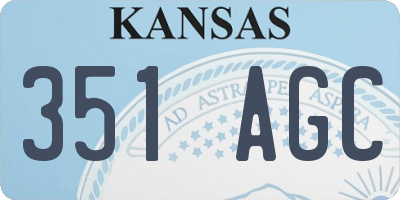 KS license plate 351AGC