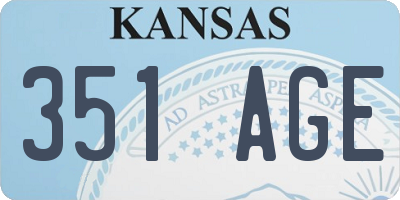 KS license plate 351AGE