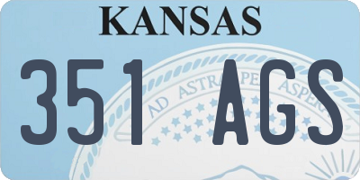KS license plate 351AGS