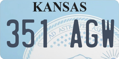 KS license plate 351AGW