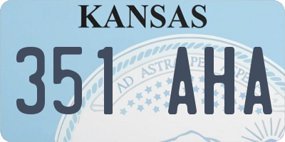 KS license plate 351AHA