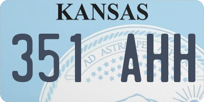 KS license plate 351AHH