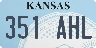 KS license plate 351AHL