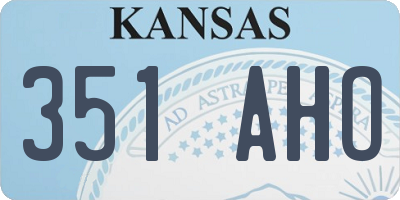 KS license plate 351AHO