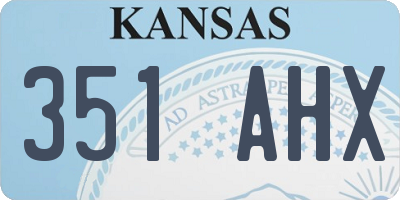 KS license plate 351AHX