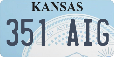 KS license plate 351AIG