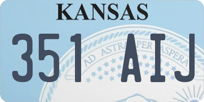 KS license plate 351AIJ