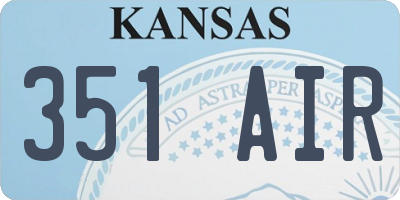 KS license plate 351AIR
