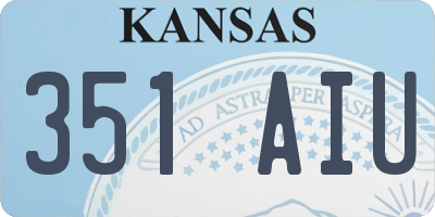 KS license plate 351AIU