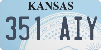 KS license plate 351AIY