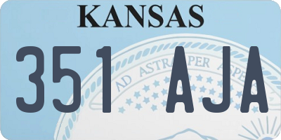 KS license plate 351AJA