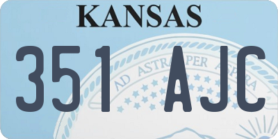KS license plate 351AJC