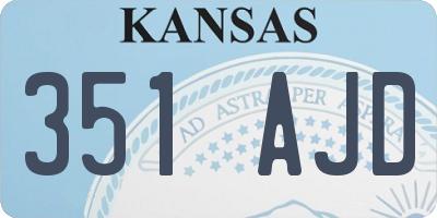 KS license plate 351AJD