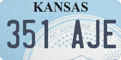 KS license plate 351AJE