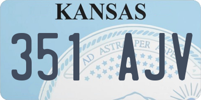 KS license plate 351AJV