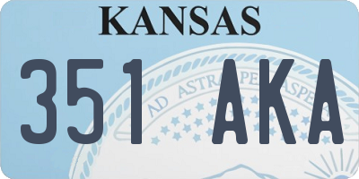 KS license plate 351AKA