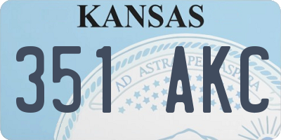 KS license plate 351AKC