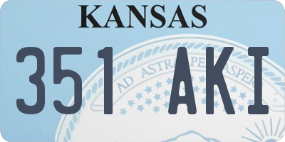 KS license plate 351AKI