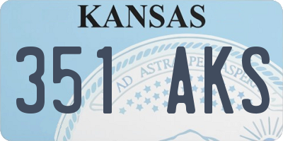 KS license plate 351AKS