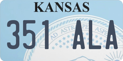 KS license plate 351ALA