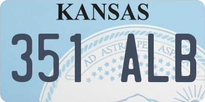 KS license plate 351ALB