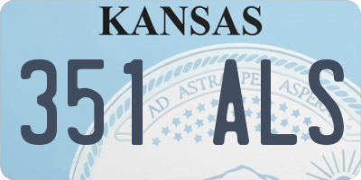 KS license plate 351ALS