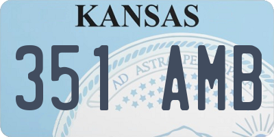KS license plate 351AMB