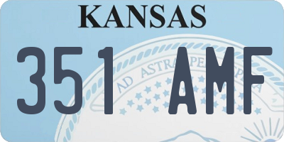 KS license plate 351AMF
