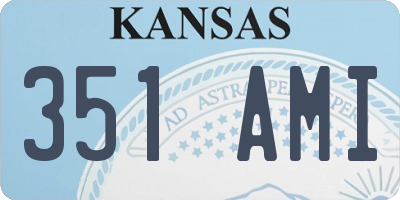 KS license plate 351AMI