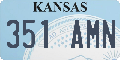 KS license plate 351AMN