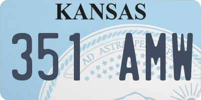 KS license plate 351AMW