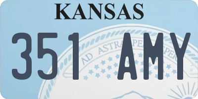 KS license plate 351AMY