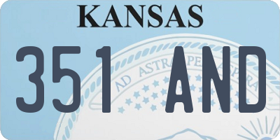 KS license plate 351AND