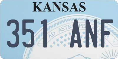 KS license plate 351ANF