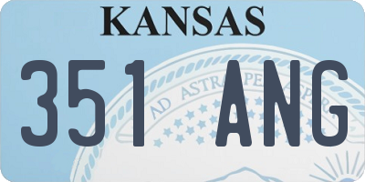 KS license plate 351ANG