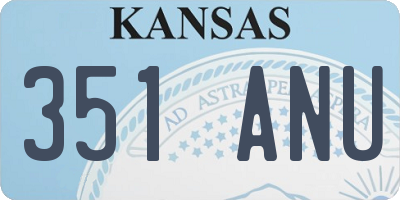 KS license plate 351ANU