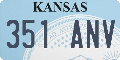 KS license plate 351ANV