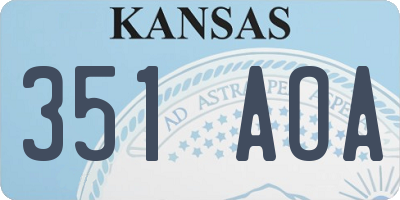 KS license plate 351AOA