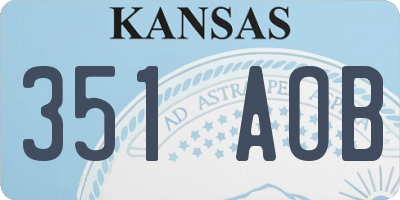 KS license plate 351AOB
