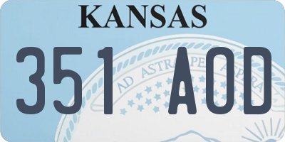 KS license plate 351AOD