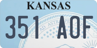 KS license plate 351AOF