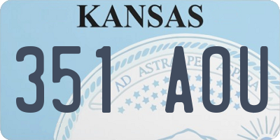 KS license plate 351AOU