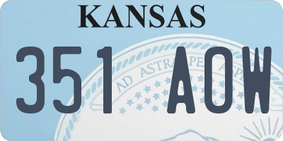 KS license plate 351AOW