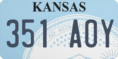 KS license plate 351AOY