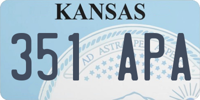 KS license plate 351APA