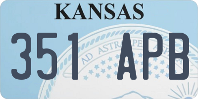 KS license plate 351APB
