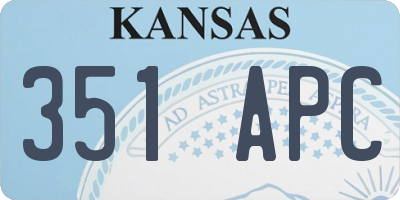 KS license plate 351APC