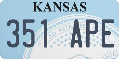 KS license plate 351APE