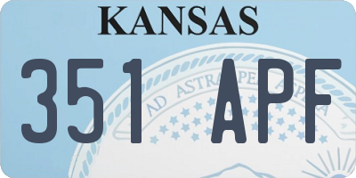 KS license plate 351APF