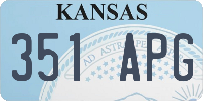 KS license plate 351APG